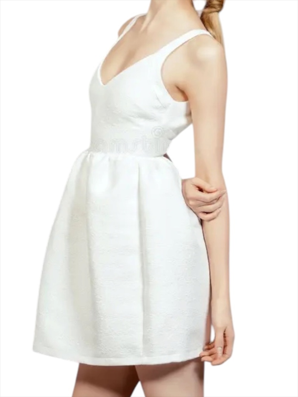 Zara Trafaluc Open Back Fit & Flare Mini Dress - White Size S